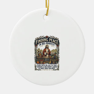 イエス ファーマーズマーケット ハンドメイドフード グラフィックTシャツ クリスチャン セラミックオーナメント