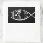 イエス・フィッシュシンボル宗教シール 長方形シール (バッグ)