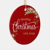 イエス·フォトネーム付き記念カスタムクリスマス セラミックオーナメント (右)
