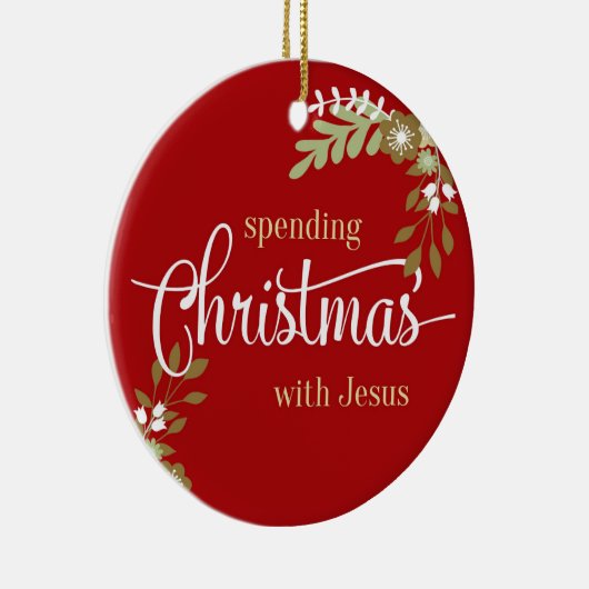 イエス·フォトネーム付き記念カスタムクリスマス セラミックオーナメント (右)