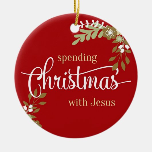 イエス·フォトネーム付き記念カスタムクリスマス セラミックオーナメント (正面)