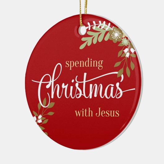 イエス·フォトネーム付き記念カスタムクリスマス セラミックオーナメント (左)