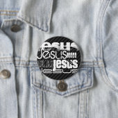 イエス、ブラック&ダークグレーストライプの 缶バッジ (インサイチュ)