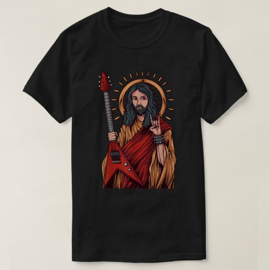 イエス・ヘヴィメタルギター弾き語り Tシャツ (デザイン正面)