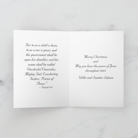 イエス・ホリデー・クリスマスカードに敬意を表して シーズンカード (内部)