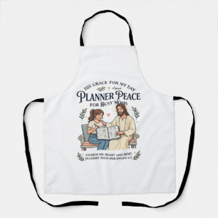 イエス・ホームスクール・マム・プランナーTシャツ信仰ベースのデザイン エプロン