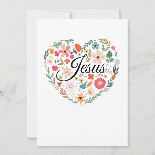 イエス ボホ クリスチャン ハート モチーフ インスピレーション 招待状 (正面)