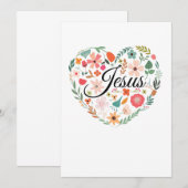 イエス ボホ クリスチャン ハート モチーフ インスピレーション 招待状 (正面/裏面)