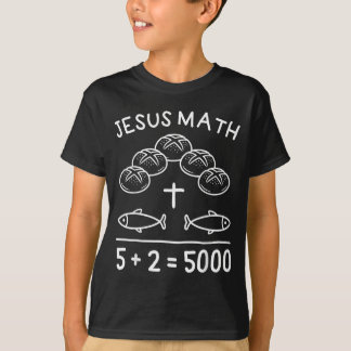 イエス・マス・2フィッシュ・5パン・5000人の給食 聖書 Tシャツ