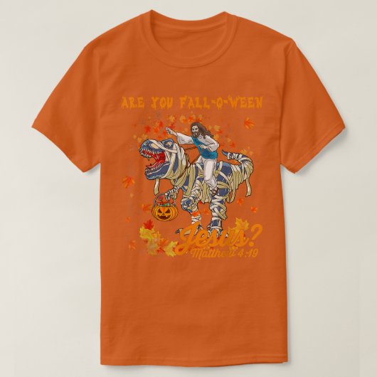 イエス・マタイ4 19ハロウィーンDの間の秋か Tシャツ (デザイン正面)