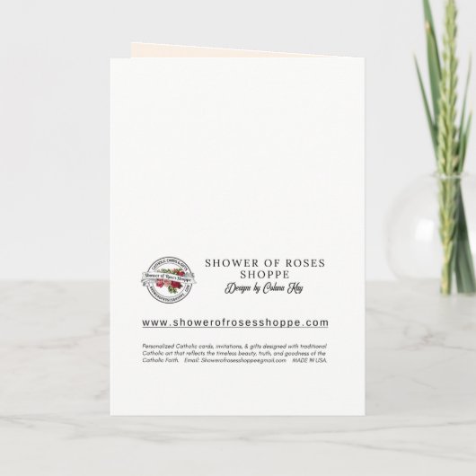 イエス・マリア・ヨセフの宗教ハート カード (裏面)