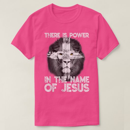 イエス・ライオン・ユダ・シラーの名において力がある Tシャツ (デザイン正面)