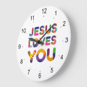 イエス·ラブズ·ユー·アカラフルート ラージ壁時計 (傾斜)