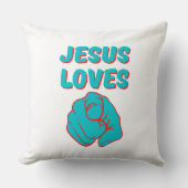 イエス・ラブズ・ユー・信仰に基づく引用文 クッション (正面)