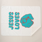 イエス・ラブズ・ユー・信仰に基づく引用文 シェルパブランケット (正面(横))