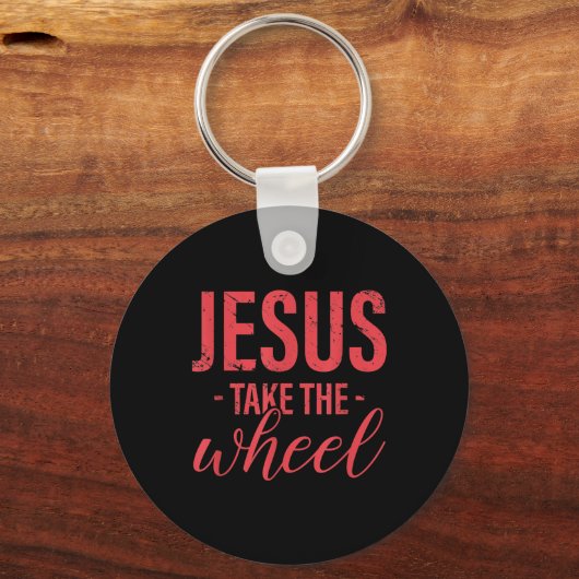 イエス・ラブ |イエスはクリスチャンの車輪をおもしろい取る キーホルダー (正面)