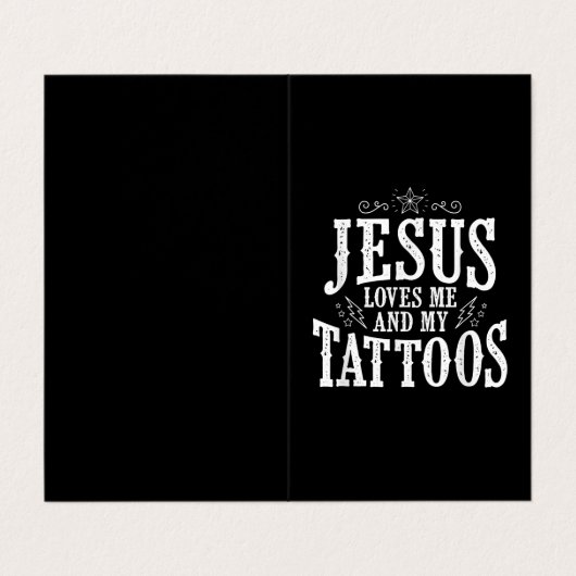 イエス·ラブ|イエスは私と私のタトゥーを愛している 名刺 (外部フラット)