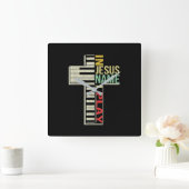 イエス·ラブ|イエス·ネームIピアノ·クリスチ遊ャン スクエア壁時計 (ホーム)