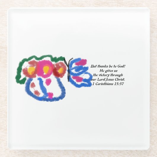 イエス・ラブ ガラスコースター (正面)