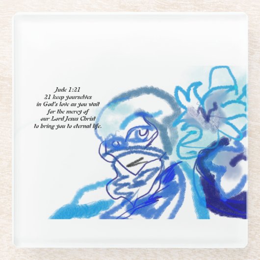 イエス・ラブ ガラスコースター (正面)