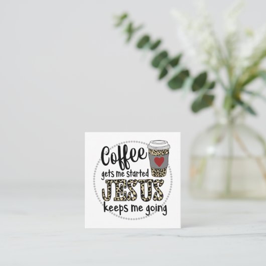 イエス·ラブ|コーヒーが私を導き出した保イエス スクエア名刺 (スタンド正面)