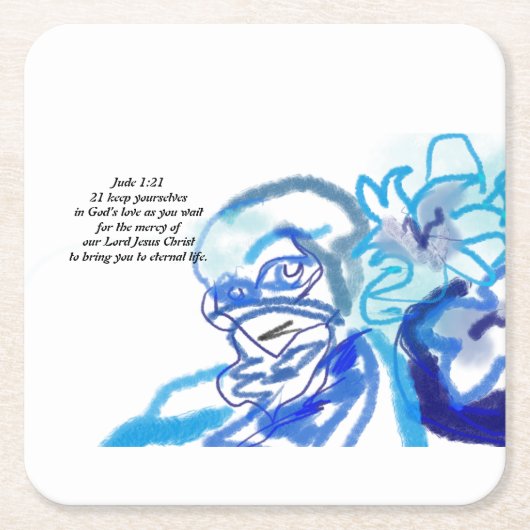 イエス・ラブ スクエアペーパーコースター (正面)