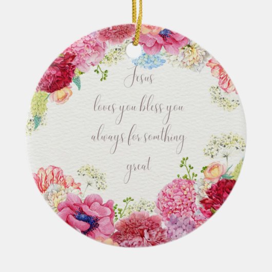 イエス・ラブ セラミックオーナメント (正面)