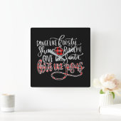 イエス・ラブ |ルドルフ霜の降りたのように輝くダンス スクエア壁時計 (ホーム)