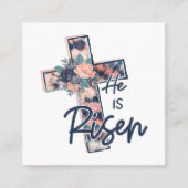 イエス·ラブ|彼は十字花を咲かせるフローラ スクエア名刺 (正面)