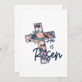 イエス・ラブ | 復活の十字架 花 植物 セーブザデート (正面/裏面)