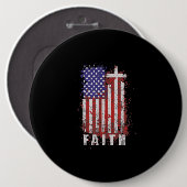 イエス·ラブ|愛国的なキリスト教信仰イエスUSA 缶バッジ (正面&裏面)