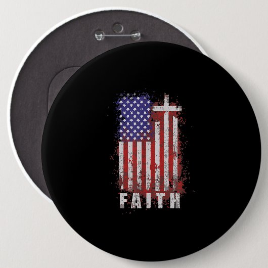 イエス·ラブ|愛国的なキリスト教信仰イエスUSA 缶バッジ (正面&裏面)