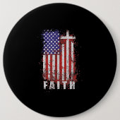 イエス·ラブ|愛国的なキリスト教信仰イエスUSA 缶バッジ (正面)