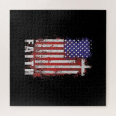 イエス・ラブ |愛国的キリスト教信仰イエスUSA ジグソーパズル (横)