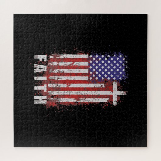 イエス・ラブ |愛国的キリスト教信仰イエスUSA ジグソーパズル (横)