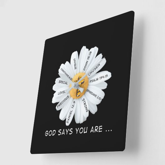 イエス·ラブ|神様、あなたが…… スクエア壁時計 (傾斜)