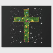 イエス・ラブ Cross Jesus Christian Christmas Tree ラッピングペーパー (フラット)