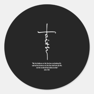 イエス・ラブ Faith Cross Christian Jesus Faith God ラウンドシール