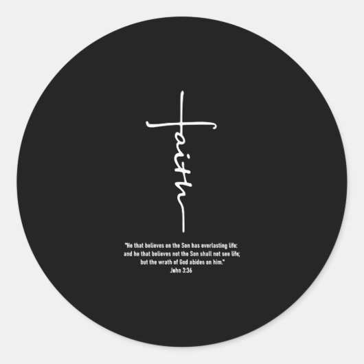 イエス・ラブ | Faith Cross Christian Jesus Faith God ラウンドシール (正面)