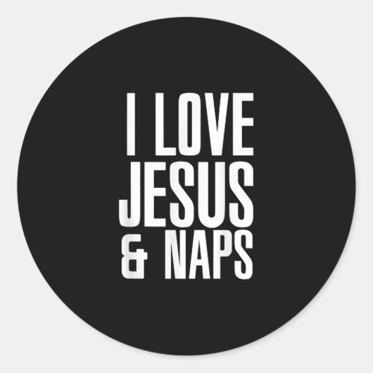 イエス・ラブ | I Love Jesusと昼寝・クリスチャン ラウンドシール (正面)