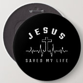 イエス・ラブ | Jesus 救 My Life Cross Christian 缶バッジ (正面&裏面)