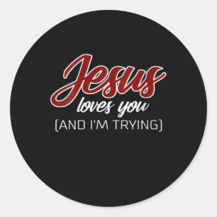 イエス・ラブ Jesus Loves Youと私が試みている ラウンドシール