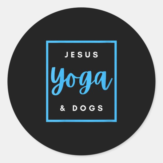 イエス・ラブ | Jesus Yogaと犬のキリスト教の信仰 ラウンドシール (正面)