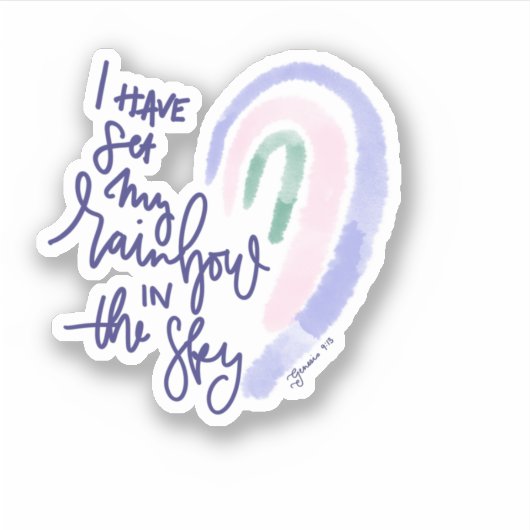 イエス・レインボー・ステッカー創生 シール (正面)
