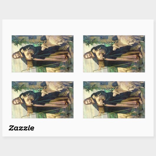 イエス「主は私のシファーである」シール 長方形シール (シート)