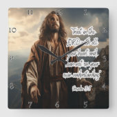 イエス：主への信頼 スクエア壁時計 (正面)