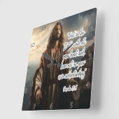 イエス：主への信頼 スクエア壁時計 (傾斜)