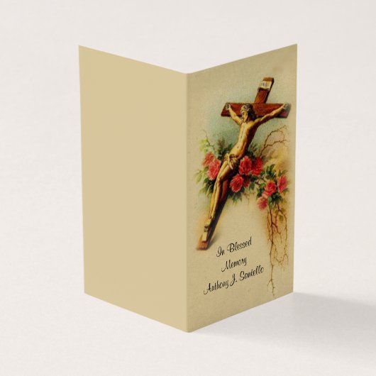 イエス・十字架カトリック葬儀聖カード 名刺 (外部)