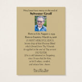 イエス・十字架バラ葬儀メモリアル聖カード –  (裏面)