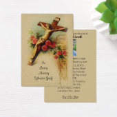 イエス・十字架バラ葬儀メモリアル聖カード –  (デスク)